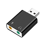 Звуковой адаптер - внешняя звуковая карта USB Hi-Fi 3D 2.1/7.1-канальная, черный