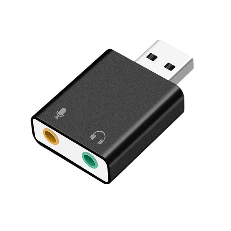 Звуковой адаптер - внешняя звуковая карта USB Hi-Fi 3D 2.1/7.1-канальная, черный - фото 1 - id-p209670186