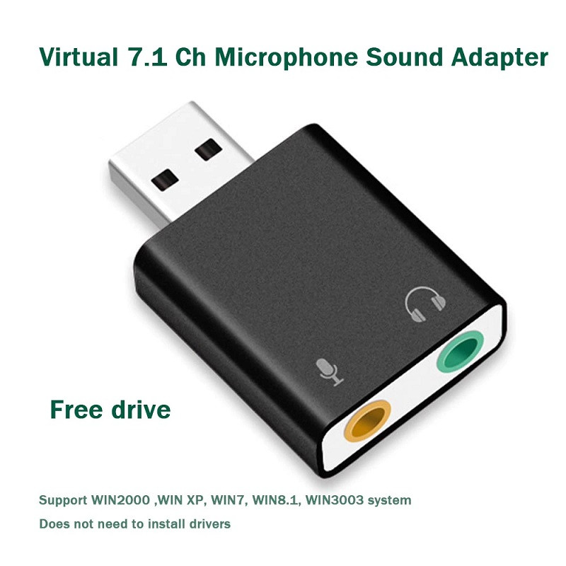 Звуковой адаптер - внешняя звуковая карта USB Hi-Fi 3D 2.1/7.1-канальная, черный - фото 3 - id-p209670186