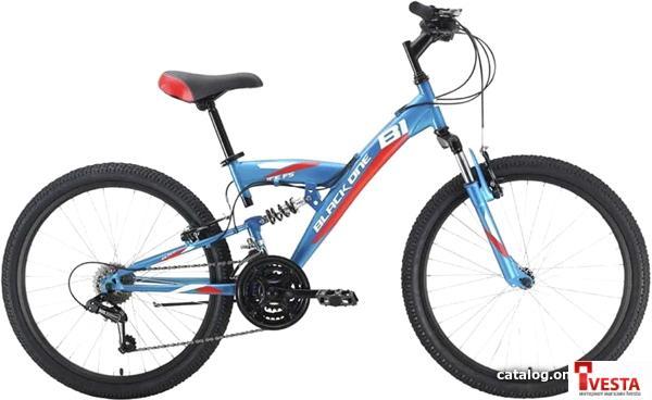Велосипед Black One Ice FS 24 2022 (голубой/белый/красный) - фото 1 - id-p207940830