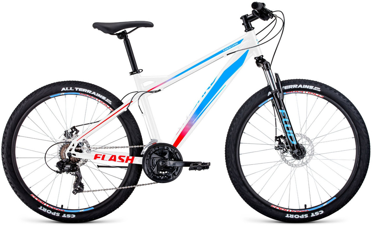 Горный велосипед хардтейл Forward FLASH 26 2.0 disc (15 quot; рост) белый/голубой 2021 год (RBKW1M16G013) - фото 1 - id-p207940892