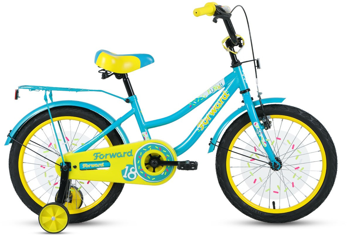 Детский велосипед Forward FUNKY 18 (10.5 quot; рост) бирюзовый/желтый 2021 год (1BKW1K1D1026) - фото 1 - id-p209259106
