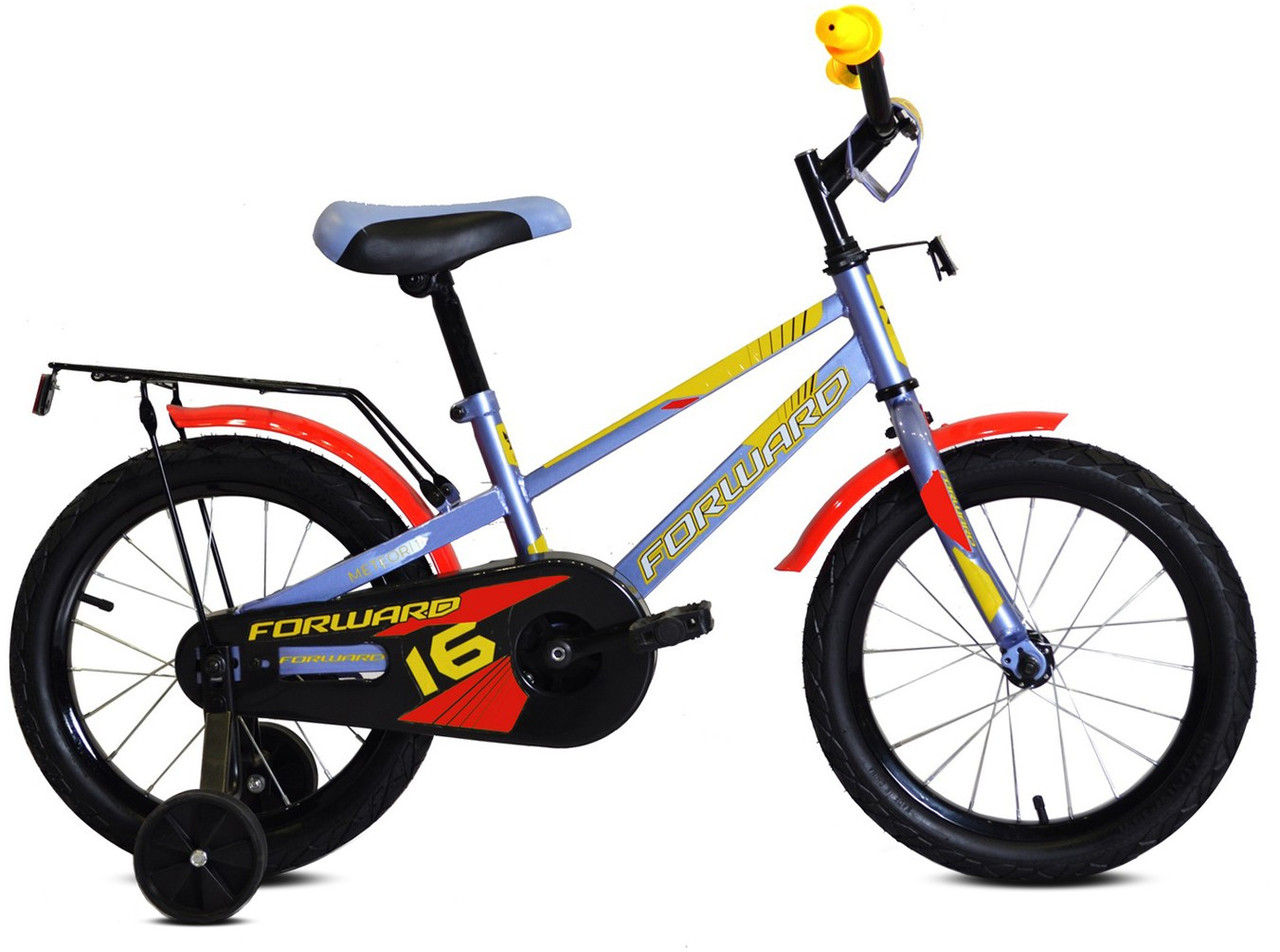 Детский велосипед Forward METEOR 16 ( рост) серый/желтый 2022 год (IBK22FW16260) - фото 1 - id-p207940945