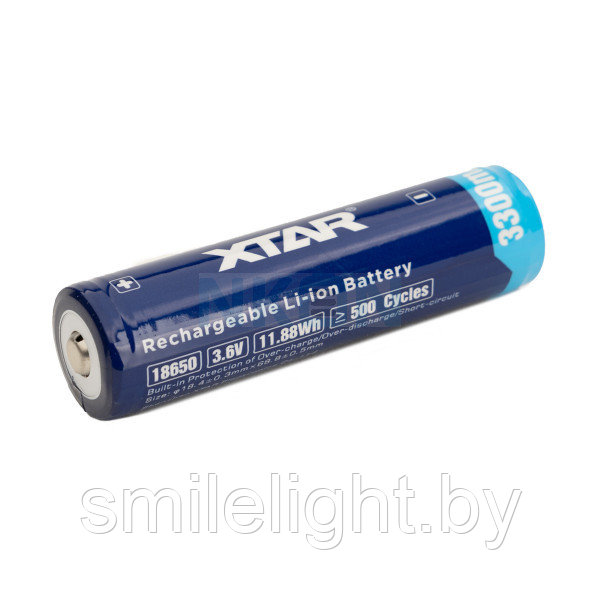 Аккумулятор XTAR 18650 3300mAh 10A Li-Ion 3,6V (с защитой)