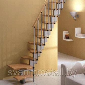 Металлическая лестница с гусиным шагом, в дом - фото 1 - id-p209670425