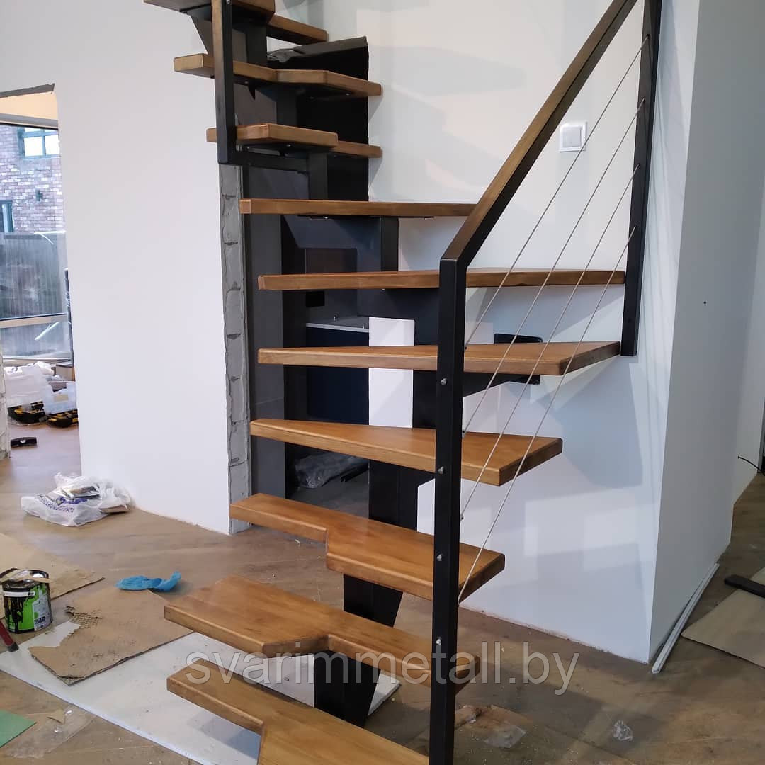 Металлическая лестница с гусиным шагом, на второй этаж - фото 10 - id-p209670680