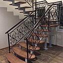 Металлическая лестница с элементами ковки в дом, фото 9