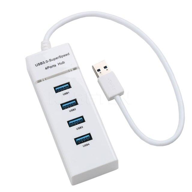 Хаб - концентратор USB3.0 - 4х USB3.0, вертикальный, с LED-индикатором, белый - фото 1 - id-p209670870