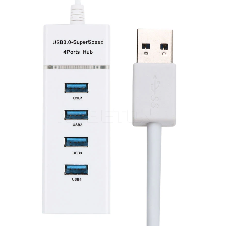 Хаб - концентратор USB3.0 - 4х USB3.0, вертикальный, с LED-индикатором, белый - фото 5 - id-p209670870