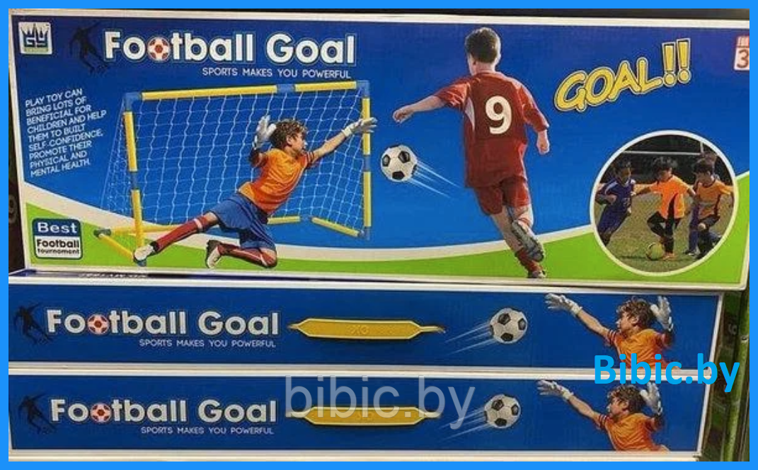 Детские футбольные ворота 93 см my 1657 игровые для мальчиков, стойка, сетка, мяч, фото 1