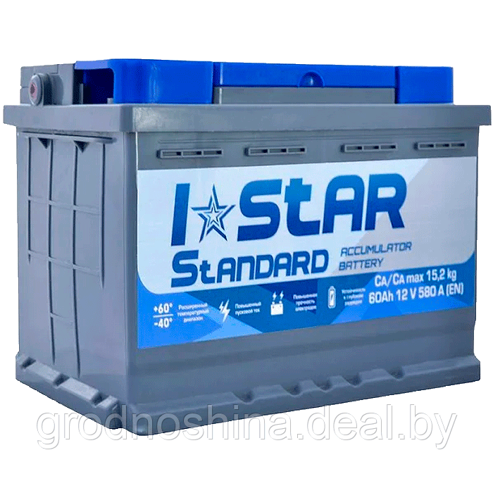 Аккумулятор 60ah I-STAR 580a, 242х175х190 мм. - фото 1 - id-p185011172
