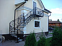 Металлическая лестница, винтовая на улицу, с элементами ковки, фото 9