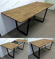 Раздвижной стол из постформинга, ЛДСП или массива дуба на металлокаркасе серии "V" с выбором цвета и размера