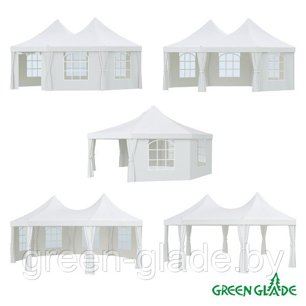 Шатер садовый Green Glade 1052 2,5х2,5х2,5х2,5х3,4м полиэстер 2 коробки - фото 4 - id-p5025940