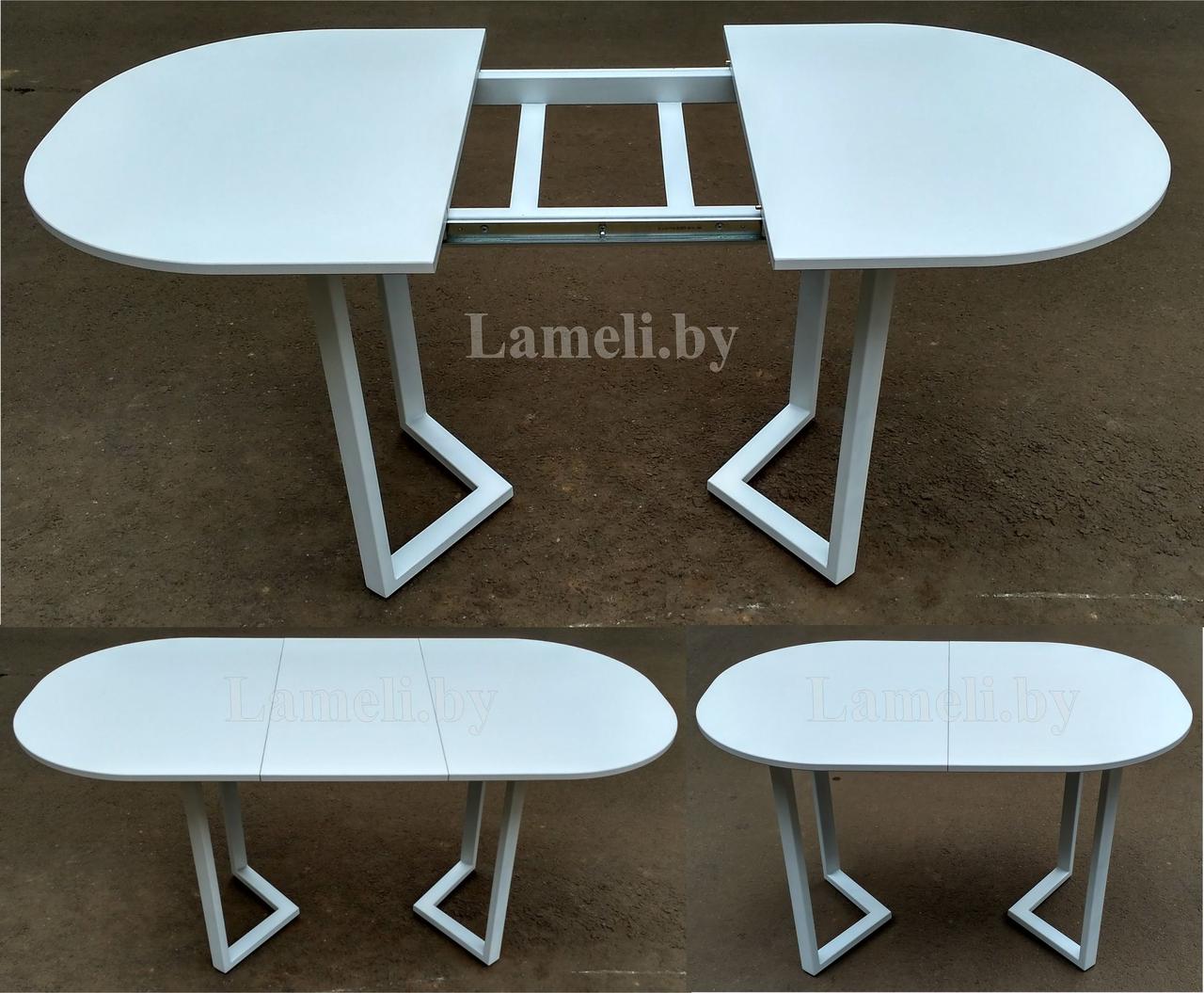 Раздвижной стол из постформинга, ЛДСП или массива дуба на металлокаркасе серии "Z" с выбором цвета и размера - фото 2 - id-p209702215