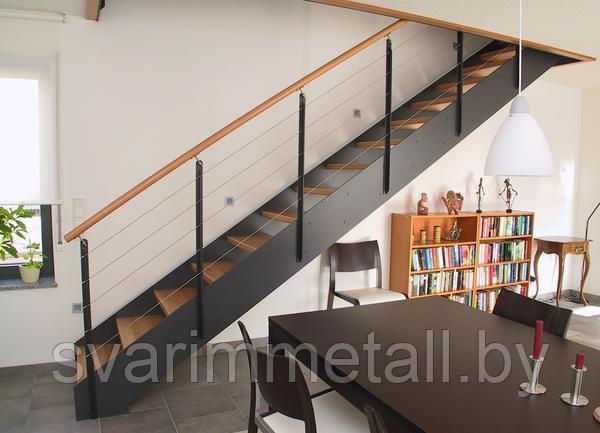 Металлическая лестница на тетиве, в дом - фото 5 - id-p209705162