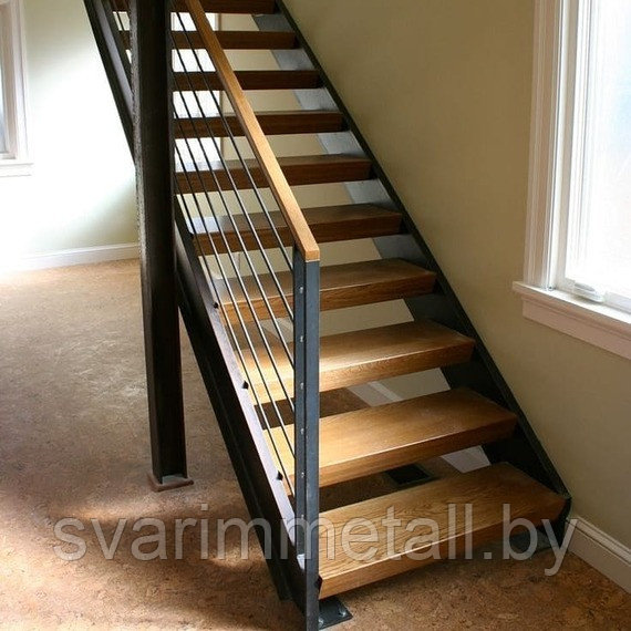 Металлическая лестница на тетиве, в дом - фото 7 - id-p209705162