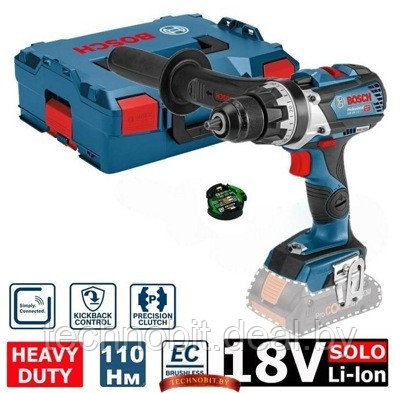 Аккумуляторная дрель-шуруповёрт Bosch GSR 18V-110 C Professional (06019G0109) Solo, без аккумуляторов, L-Boxx - фото 1 - id-p209708516