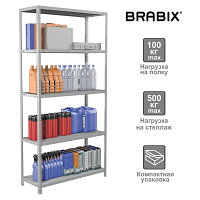 Стеллаж металлический Brabix MS KD-200/30-5 (S240BR243502)