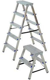Лестница-стремянка алюм. двухстороняя 130 см 6 ступ., 6.1 кг (DHR 406)