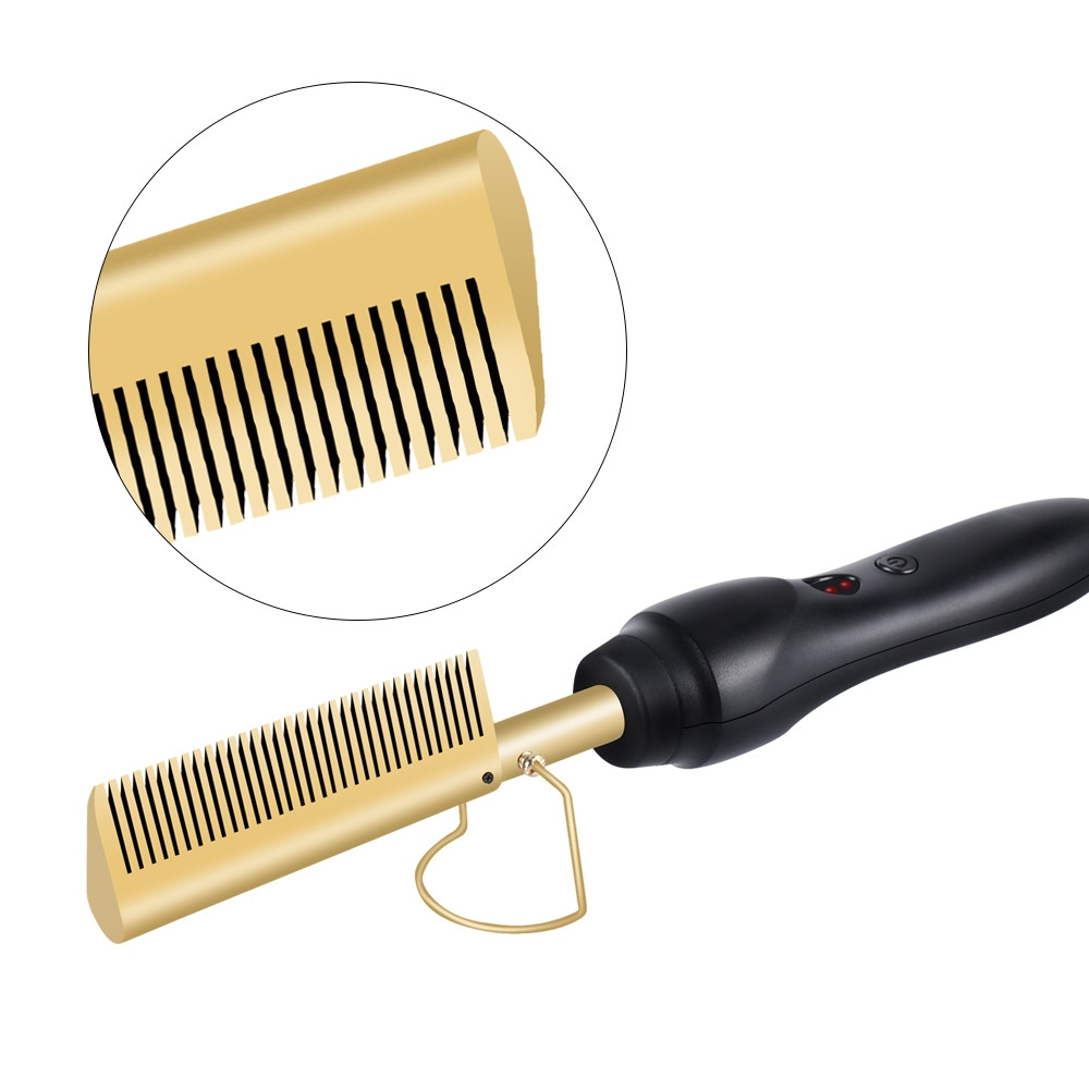 Расческа-выпрямитель с подогревом Gold Ceramic Professional Press Comb (3 режима работы) - фото 4 - id-p209745088