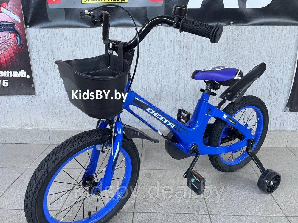Детский велосипед Delta Prestige 16" New + шлем 2023 (синий) с магниевой рамой и спицованными колёсами - фото 2 - id-p208161754