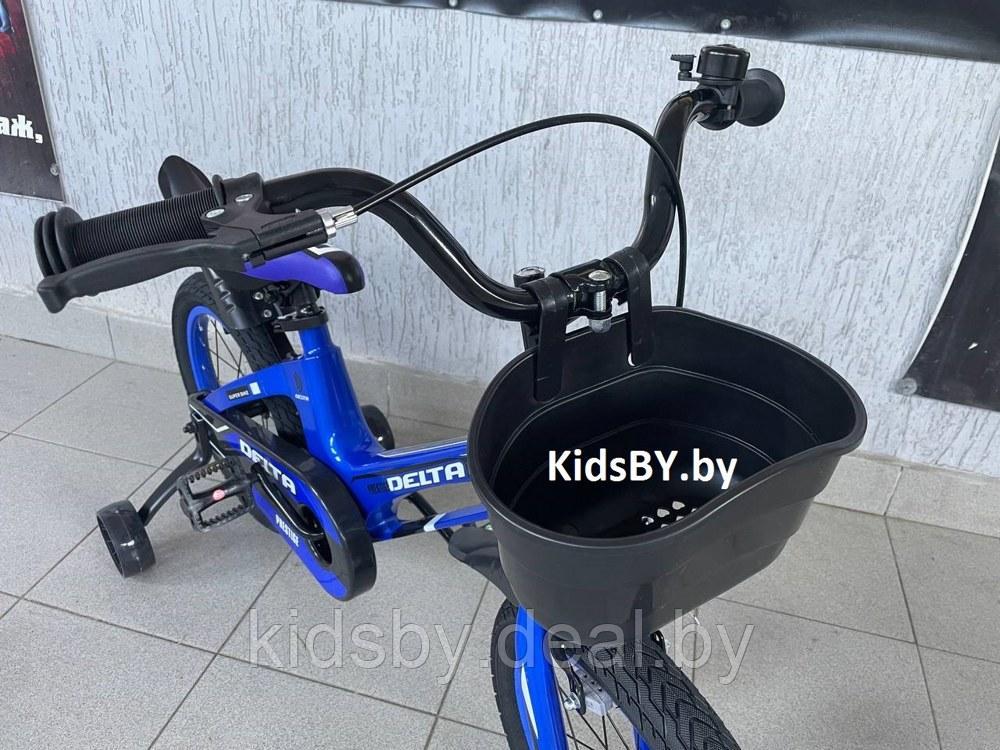 Детский велосипед Delta Prestige 16" New + шлем 2023 (синий) с магниевой рамой и спицованными колёсами - фото 3 - id-p208161754