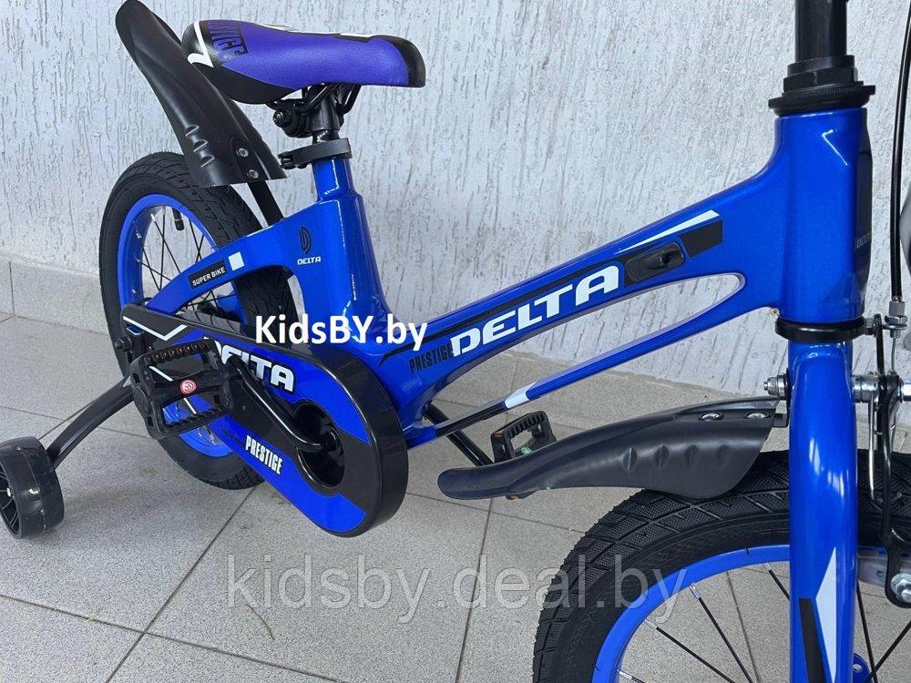 Детский велосипед Delta Prestige 16" New + шлем 2023 (синий) с магниевой рамой и спицованными колёсами - фото 5 - id-p208161754
