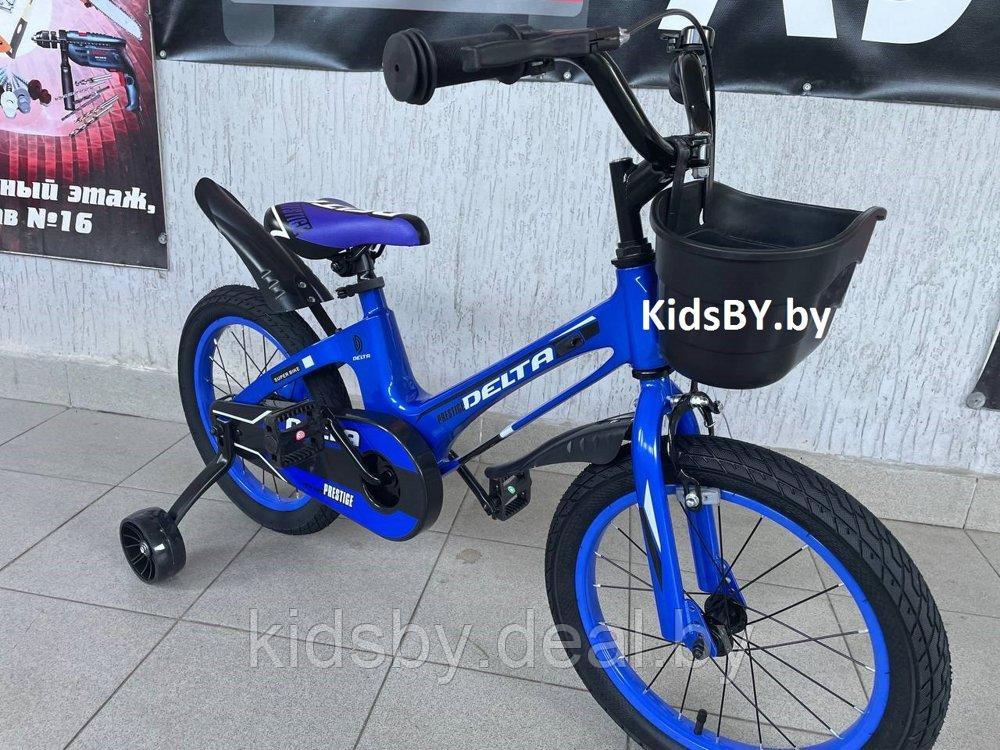 Детский велосипед Delta Prestige 16" New + шлем 2023 (синий) с магниевой рамой и спицованными колёсами - фото 6 - id-p208161754