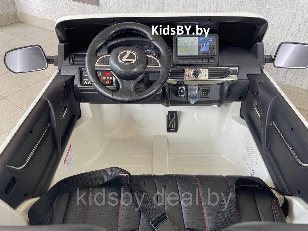 Детский электромобиль RiverToys Lexus LX570 Y555YY (белый) Двухместный Полноприводный Лицензия - фото 3 - id-p208315349