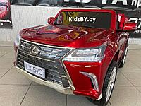 Детский электромобиль RiverToys Lexus LX570 Y555YY (красный глянец) Двухместный Полноприводный Лицензия