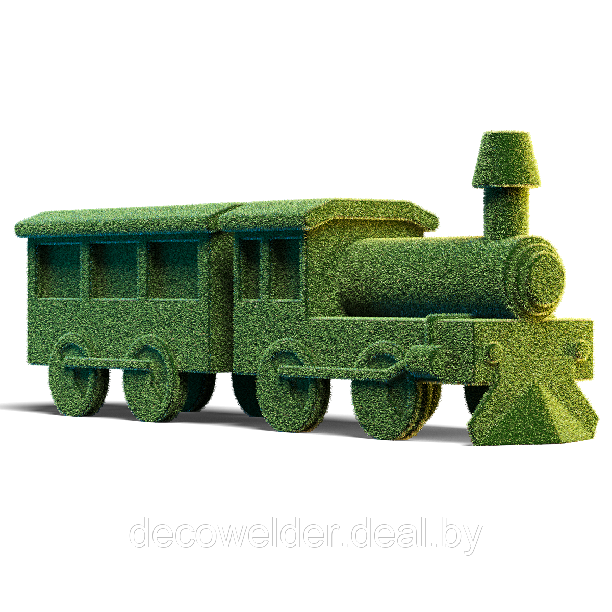 Фигура из искусственной травы - Паравоз с вагоном - фото 2 - id-p209749570