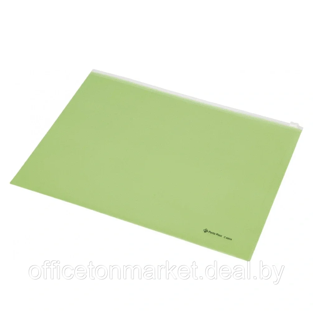 Папка-конверт на молнии Panta Plast "C4604", А4, пастельный зеленый - фото 1 - id-p195038029