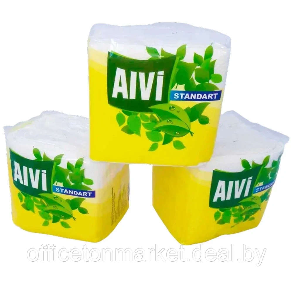 Салфетки бумажные "Alvi", 100 шт, 24x24 см, белый - фото 1 - id-p197765486