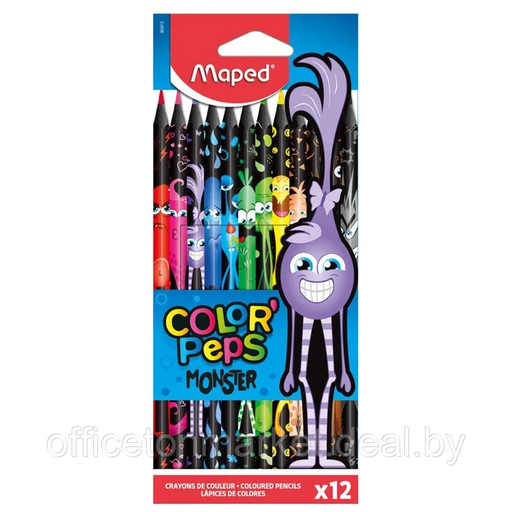 Цветные карандаши Maped "Color' Peps Monster", 12 цветов - фото 1 - id-p196794345