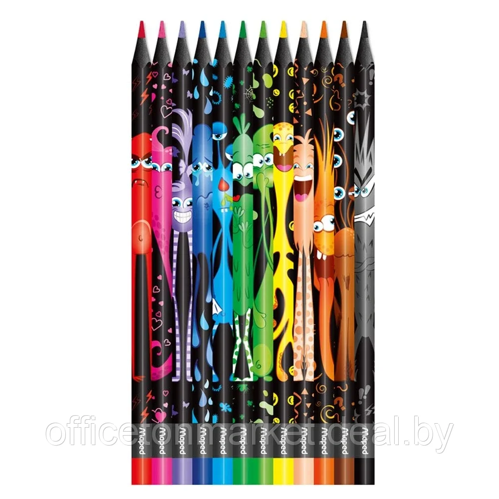 Цветные карандаши Maped "Color' Peps Monster", 12 цветов - фото 2 - id-p196794345