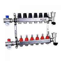 Коллектор 12 выходов в сборе Tim KAS5012 с расходомерами (нержавеющая сталь)