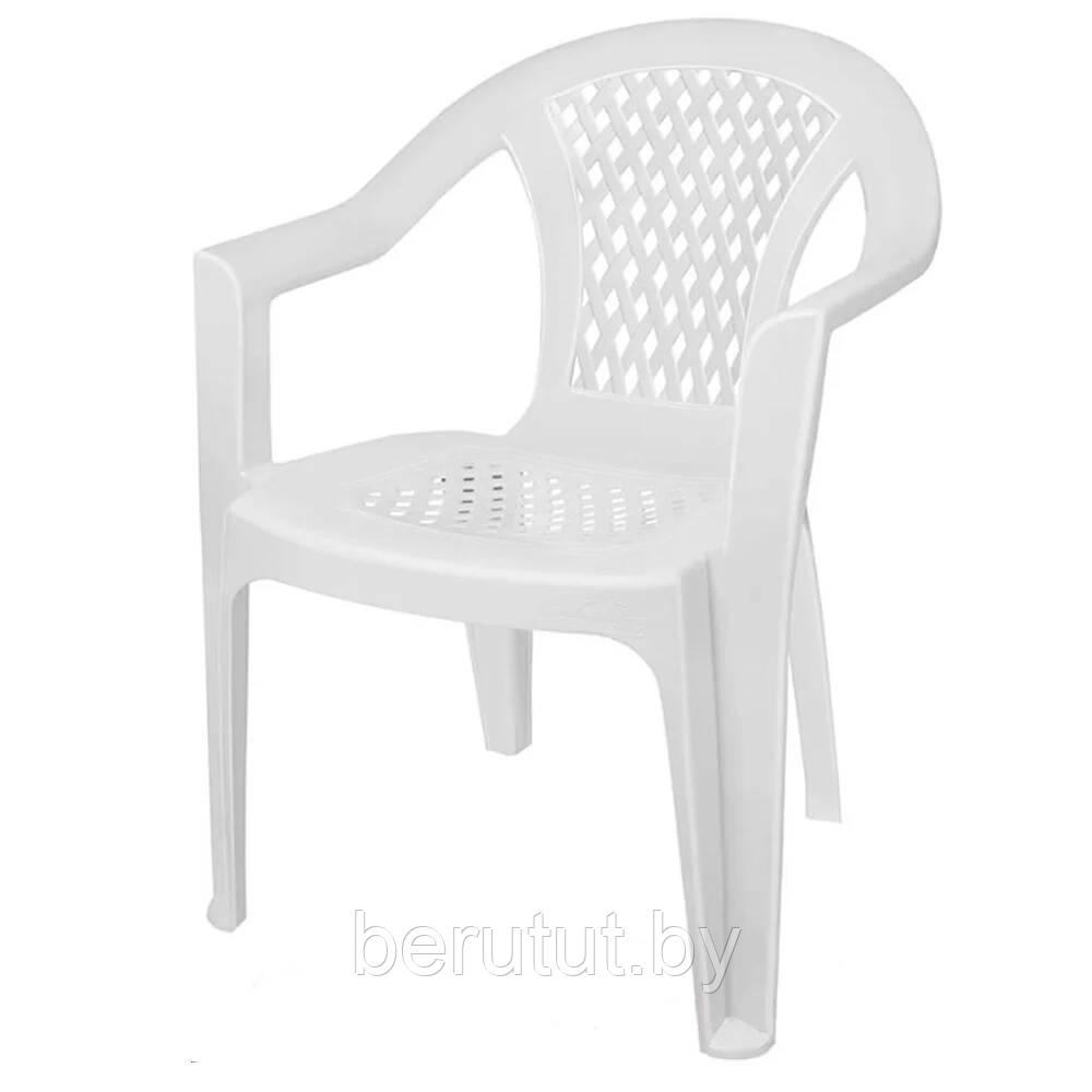 Кресло пластиковое садовое Белое ЭльфПласт - фото 1 - id-p162387510
