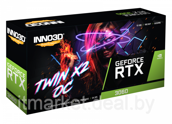 Видеокарта Inno3D RTX 3060 Twin X2 OC (N30602-12D6X-11902120H) - фото 3 - id-p209763898