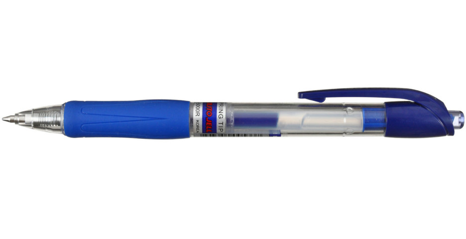 Ручка гелевая автоматическая Crown CEO Jell (Auto Jell 5000R) корпус прозрачный, стержень синий