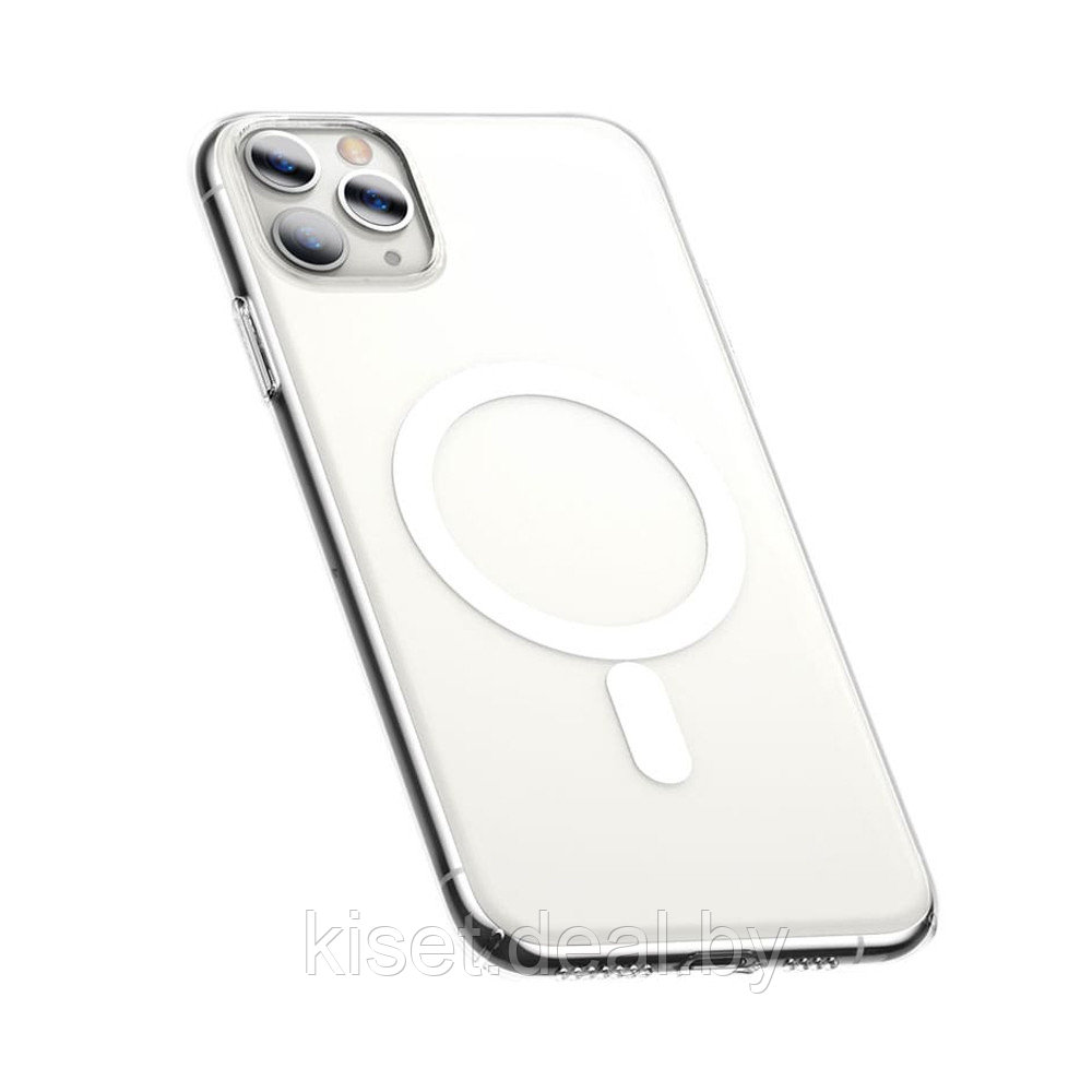 Пластиковый чехол Baseus ARJT000902 для iPhone 11 Pro с MagSafe прозрачный + защитное стекло на экран - фото 2 - id-p209762983