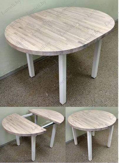 РАЗДВИЖНОЙ КРУГЛЫЙ стол из массива дуба, ЛДСП или постформинга на металлокаркасе серии Х. ЛЮБОЙ размер и цвет - фото 3 - id-p209770303
