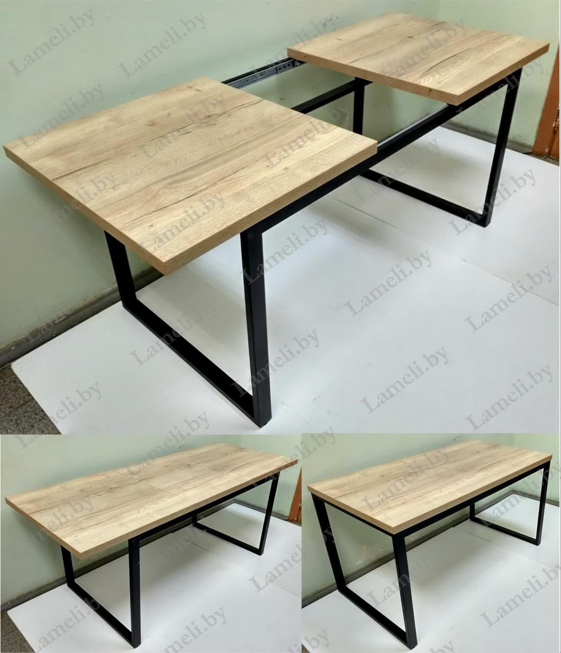 РАЗДВИЖНОЙ стол из массива дуба, ЛДСП или постформинга на металлической раме серии О. ЛЮБОЙ размер и цвет. - фото 3 - id-p208248045
