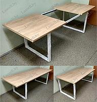 РАЗДВИЖНОЙ стол из массива дуба, ЛДСП или постформинга  на металлической раме серии О. ЛЮБОЙ размер и цвет.
