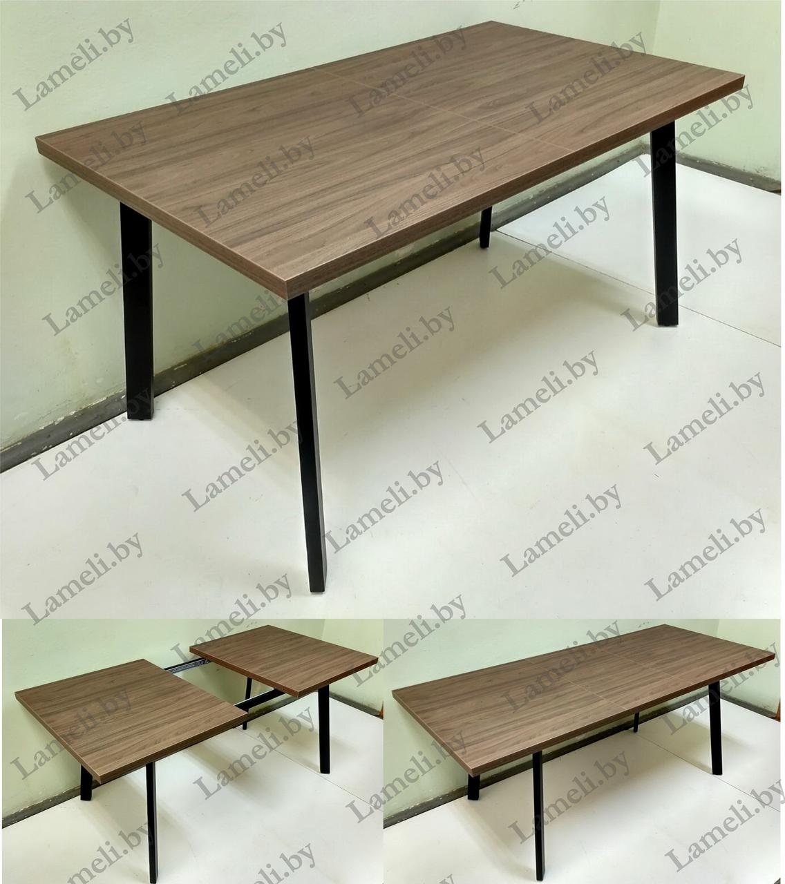 Раздвижной стол из постформинга, ЛДСП или массива дуба на металлокаркасе серии "К-4" с выбором цвета и размера - фото 2 - id-p173579897