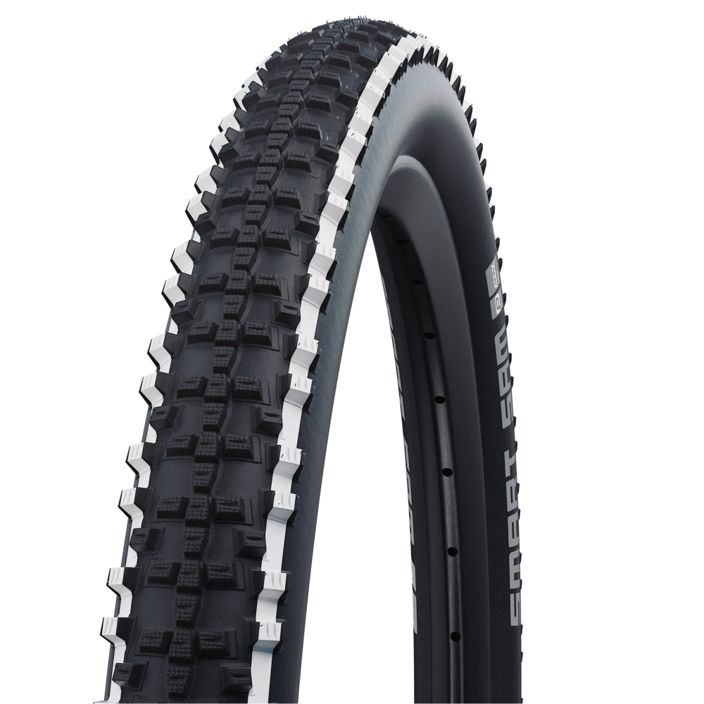 Покрышка Schwalbe, SMART SAM, 26x2.25 (57-559), Performance, 765гр, White Stripes (белые полосы)