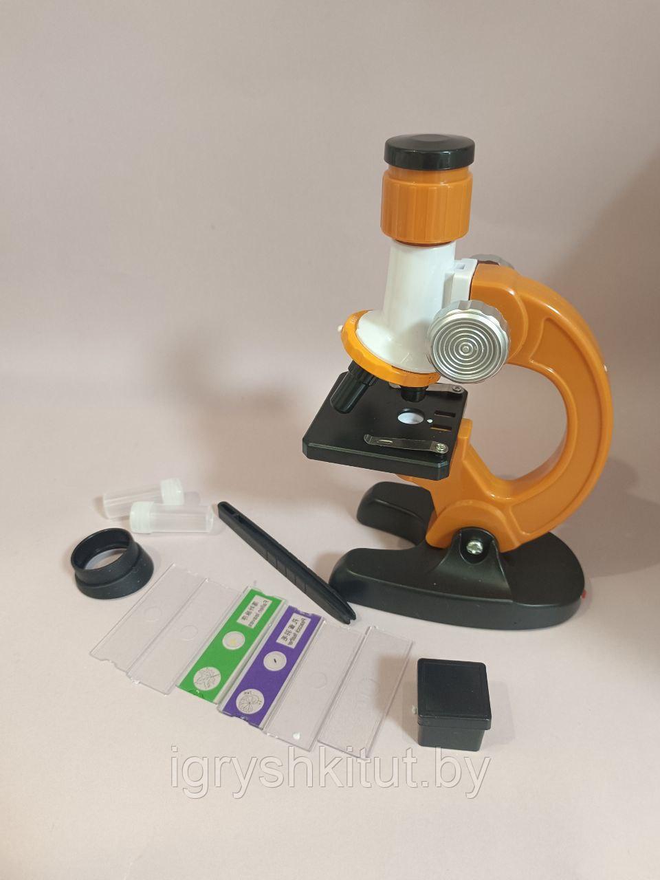 Детский Микроскоп - увеличение 100Х, 200Х, 400Х с аксессуарами с подсветкой - фото 2 - id-p209773019