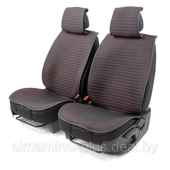 Накидки на передние сиденья Car Performance, 2 шт, алькантара, черный-красный - фото 1 - id-p209773543