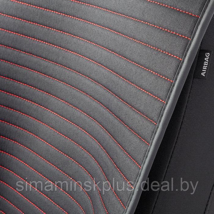 Накидки на передние сиденья Car Performance, 2 шт, алькантара, черный-красный - фото 6 - id-p209773543