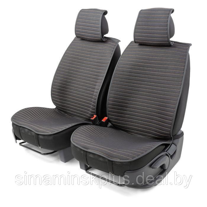 Накидки на передние сиденья Car Performance, 2 шт, алькантара, черный-бежевый - фото 1 - id-p209773544